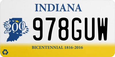 IN license plate 978GUW