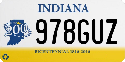 IN license plate 978GUZ