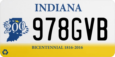 IN license plate 978GVB