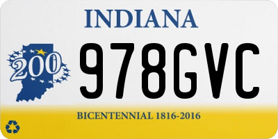 IN license plate 978GVC