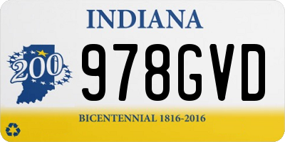 IN license plate 978GVD