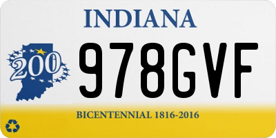 IN license plate 978GVF