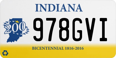 IN license plate 978GVI