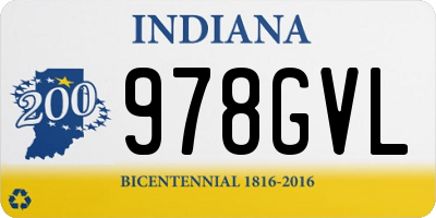 IN license plate 978GVL