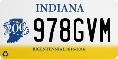 IN license plate 978GVM