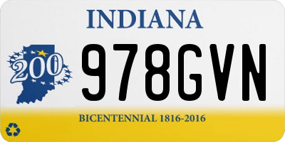 IN license plate 978GVN
