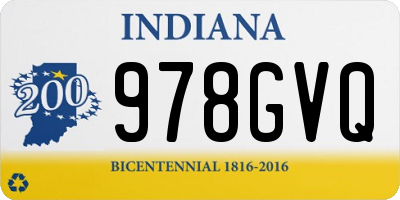 IN license plate 978GVQ