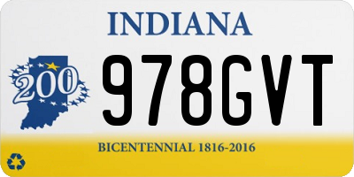 IN license plate 978GVT