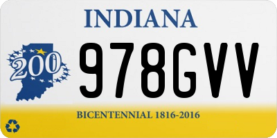 IN license plate 978GVV