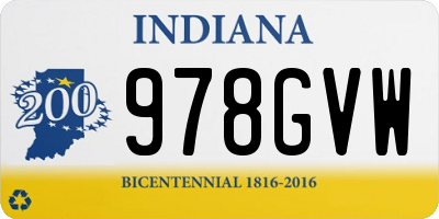 IN license plate 978GVW