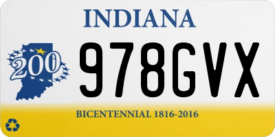 IN license plate 978GVX