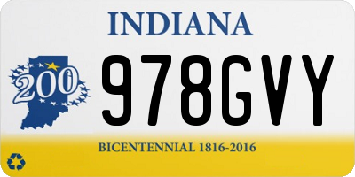 IN license plate 978GVY