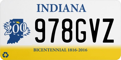 IN license plate 978GVZ