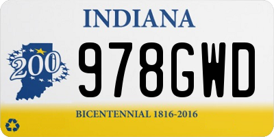 IN license plate 978GWD