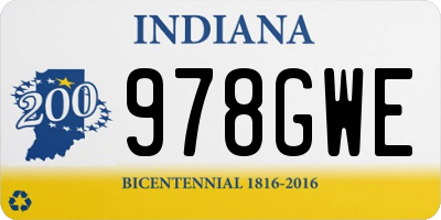 IN license plate 978GWE