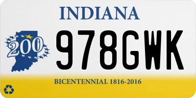 IN license plate 978GWK