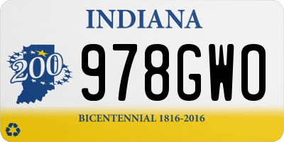 IN license plate 978GWO
