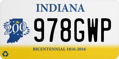 IN license plate 978GWP
