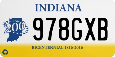 IN license plate 978GXB