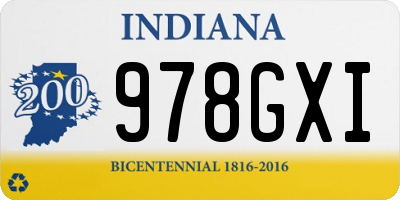 IN license plate 978GXI