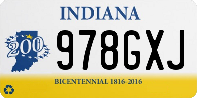 IN license plate 978GXJ