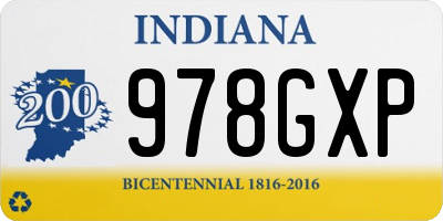 IN license plate 978GXP