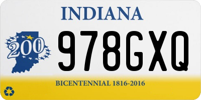 IN license plate 978GXQ