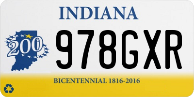 IN license plate 978GXR