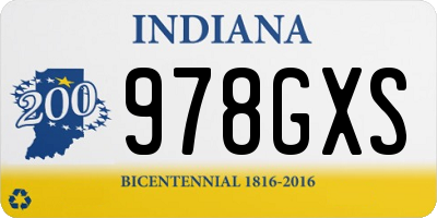 IN license plate 978GXS