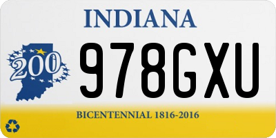 IN license plate 978GXU