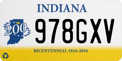 IN license plate 978GXV