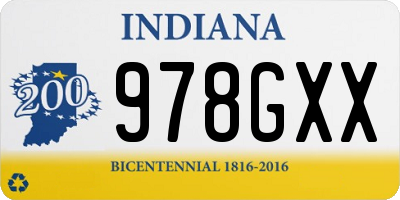 IN license plate 978GXX