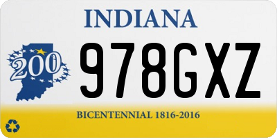 IN license plate 978GXZ