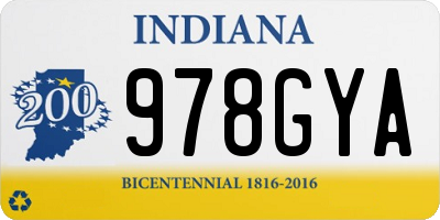 IN license plate 978GYA
