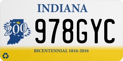 IN license plate 978GYC