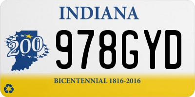 IN license plate 978GYD