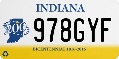 IN license plate 978GYF