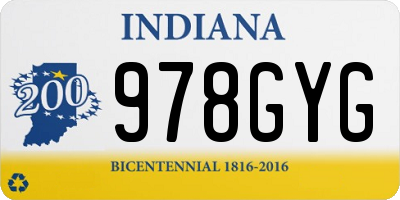 IN license plate 978GYG