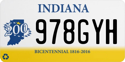 IN license plate 978GYH