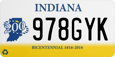 IN license plate 978GYK