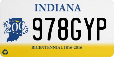 IN license plate 978GYP