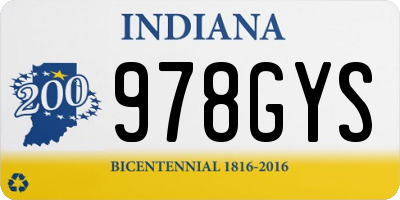 IN license plate 978GYS