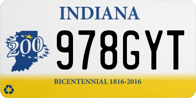 IN license plate 978GYT