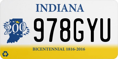 IN license plate 978GYU