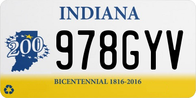 IN license plate 978GYV