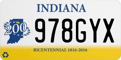 IN license plate 978GYX