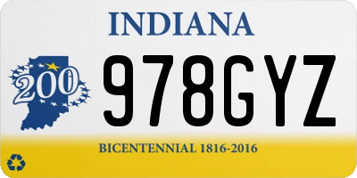 IN license plate 978GYZ