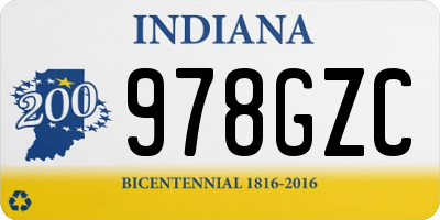 IN license plate 978GZC