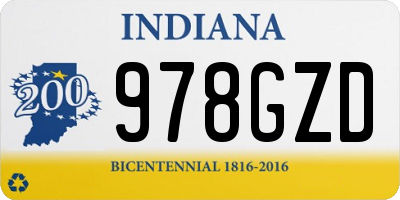 IN license plate 978GZD
