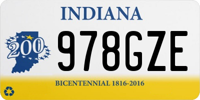 IN license plate 978GZE